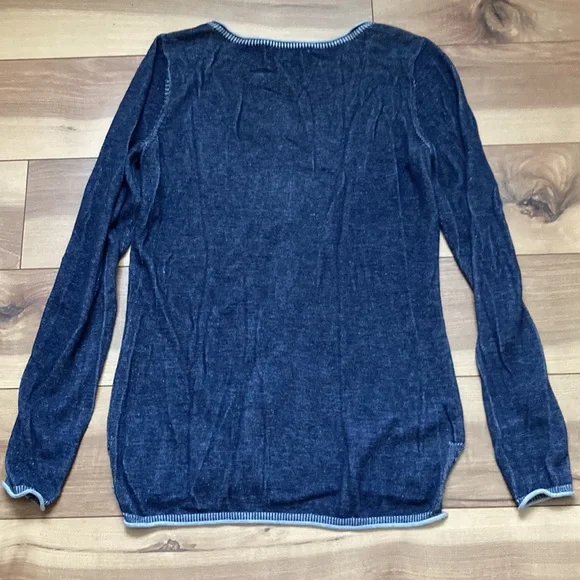 Tommy Bahama blue burnout lightweight henley sweater. Size S - Picture 6 of 6